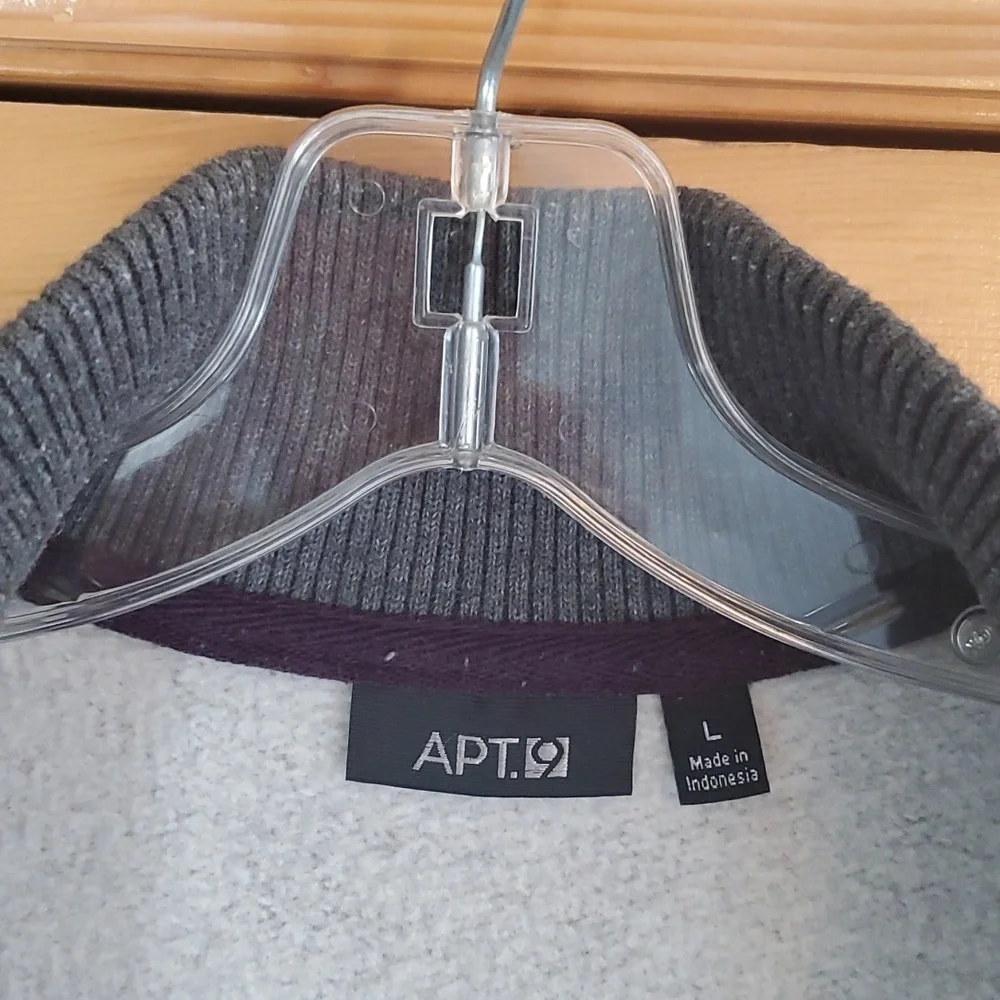Apt 9 Mens L grey sweater jacket